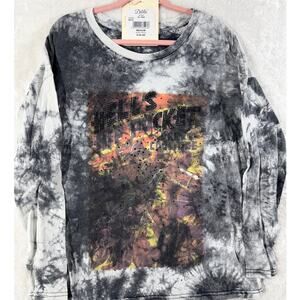 Delila Long Sleeve Rhinestone graphic tee tie-dye Size Med NWT Western